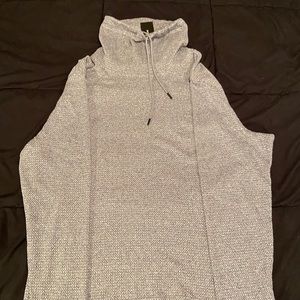 Heather grey Alfani drawstring turtleneck pullover
